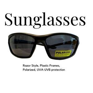 Razor Style Sporty Sunglasses, Plastic Frames, Polarized Lenses, UVA-UVB Protect